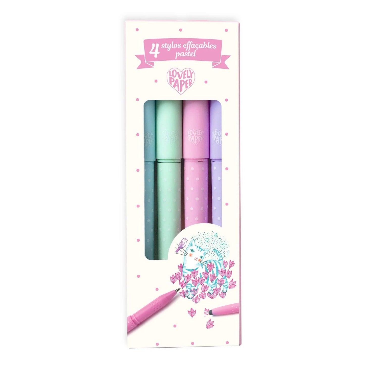 4 STYLOS EFFAÇABLES PASTEL
