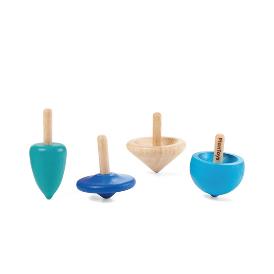ASSORTMENT OF WOODEN SPINNING TOPS