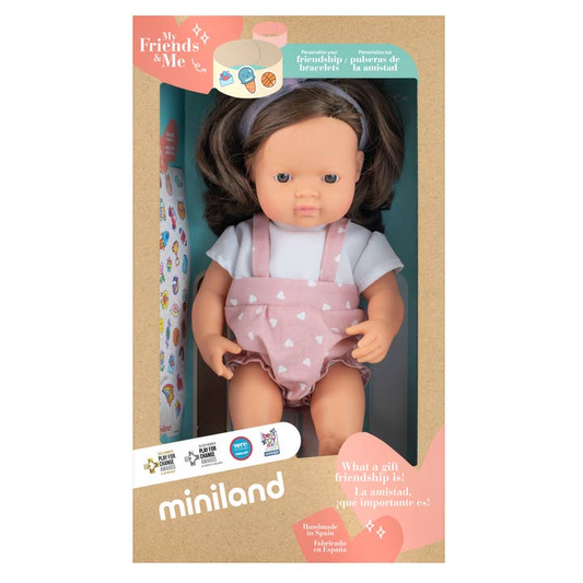 38 CM BABY GIRL DOLL BROWN HAIR "MY FRIENDS AND ME"