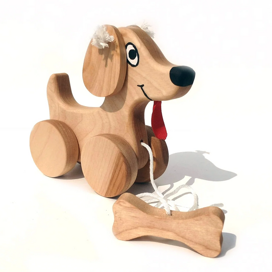 WOODEN PULL-AROUND DOG