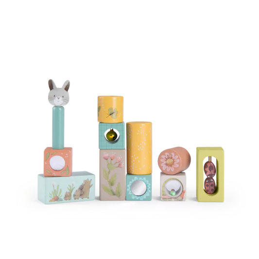 CUBES D'ACTIVITÉS EN BOIS "TROIS PETITS LAPINS"