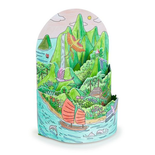 3D COLORING PAGE "AT THE TOP OF MY ISLAND"