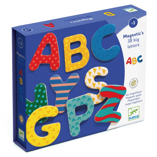 38 MAGNETIC WOODEN CAPITAL LETTERS