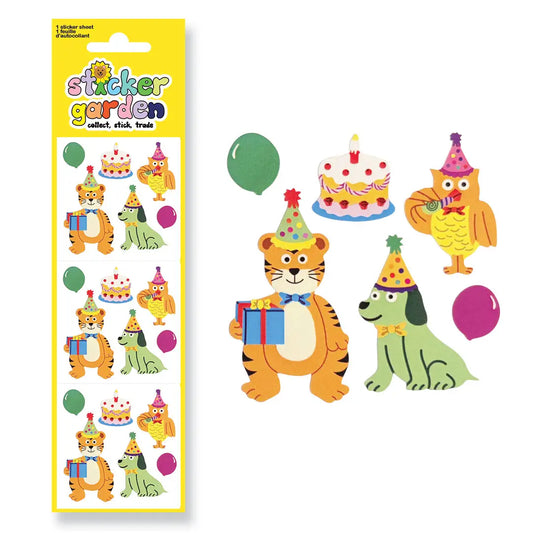 AUTOCOLLANTS ANIMAUX FESTIFS ANNIVERSAIRE