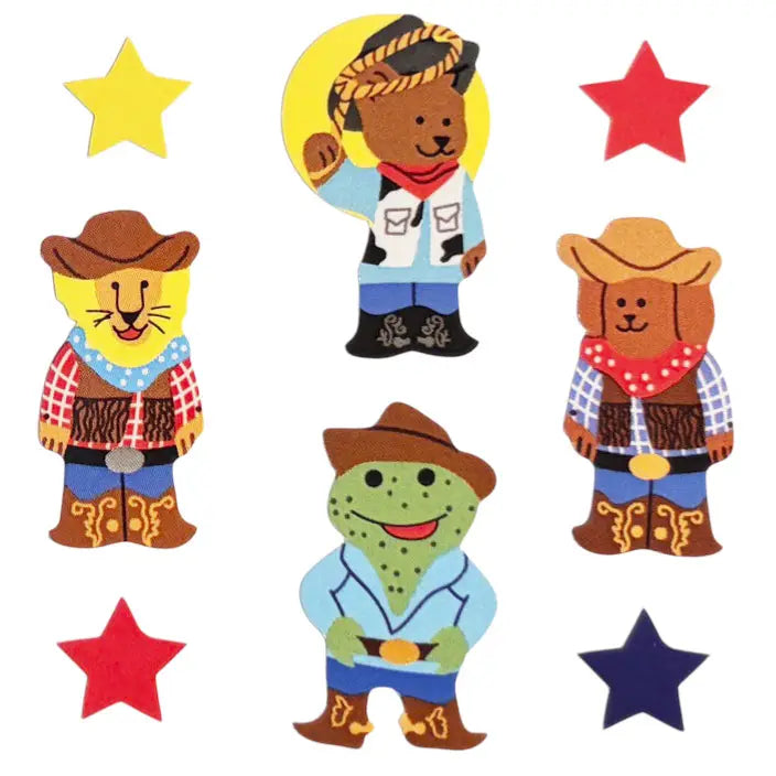 AUTOCOLLANTS RÉTRO ANIMAUX COWBOY