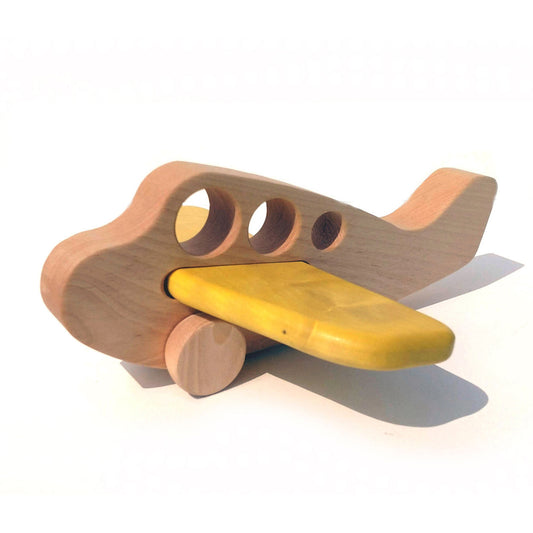 AVION JAUNE EN BOIS