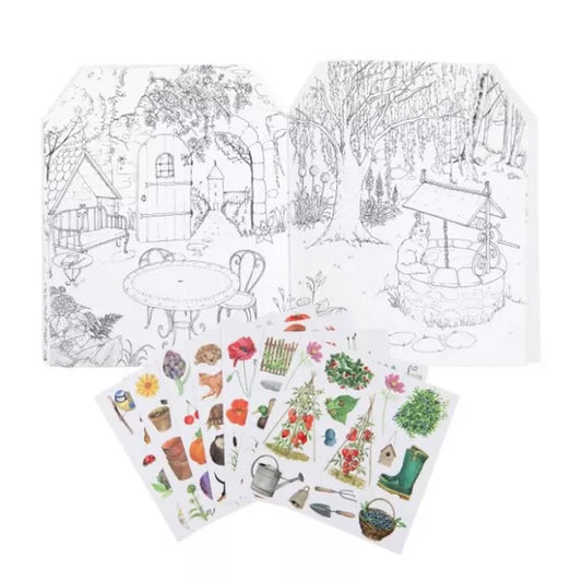 CAHIER DE COLORIAGE AVEC 120 AUTOCOLLANTS "LE JARDINIER"