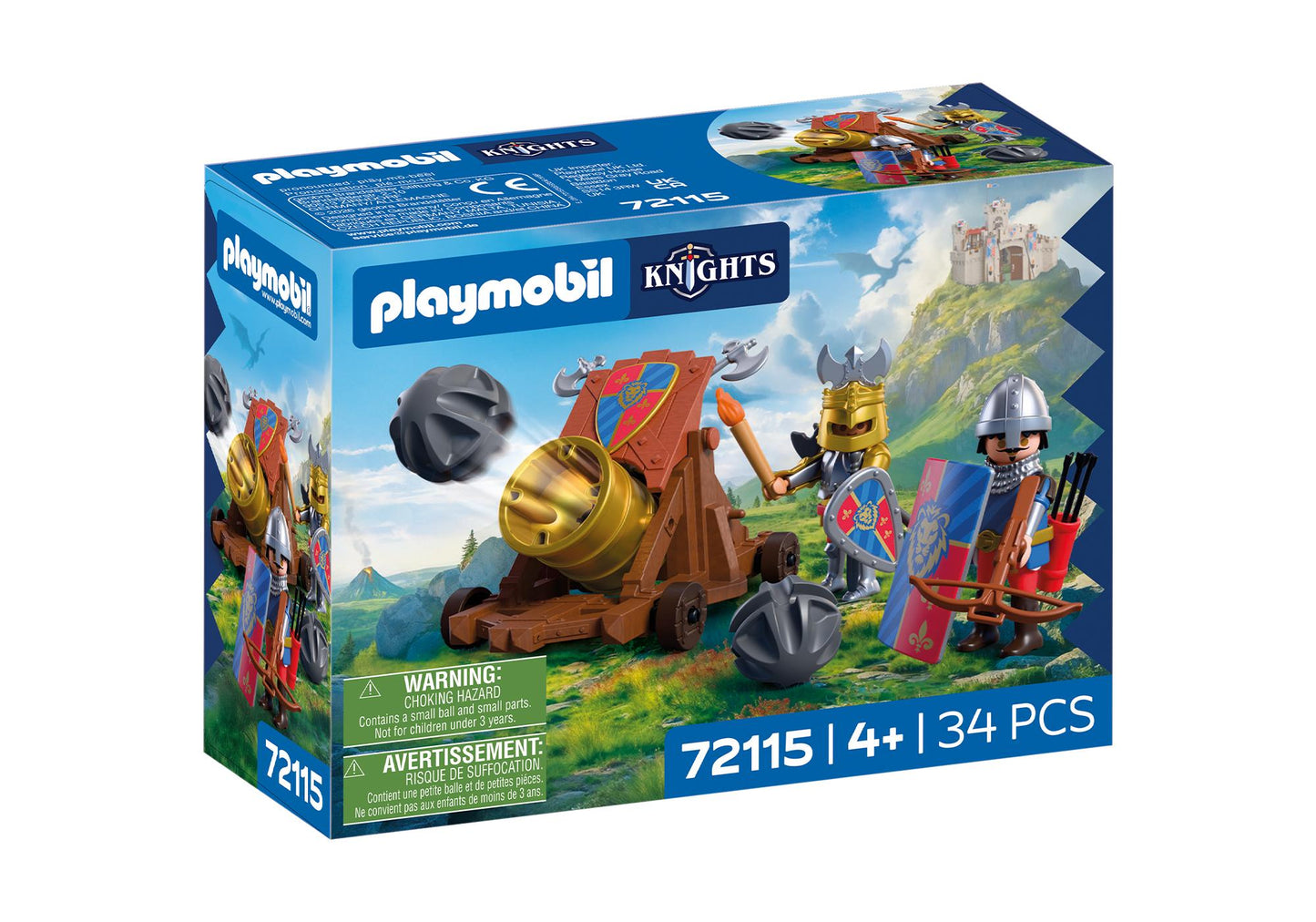 Boîte du jeu Playmobil Knights 72115 Canon des Chevaliers du Lion (34 pièces, dès 4 ans).
