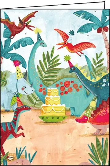 DINOSAUR PARTY GREETING CARD
