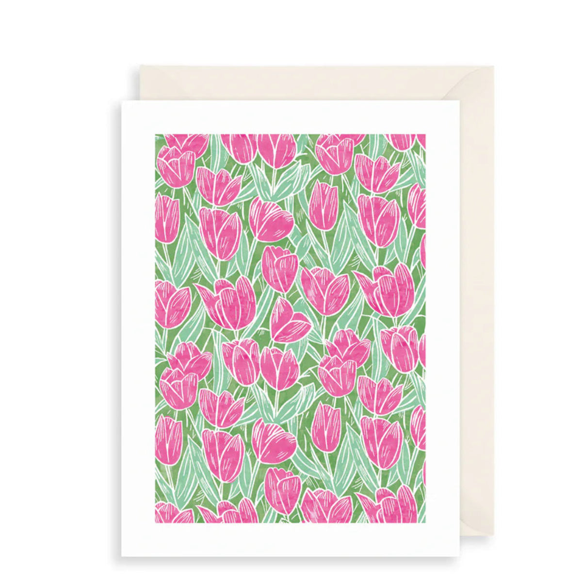 CARTE DE SOUHAITS CHAMPS DE TULIPES