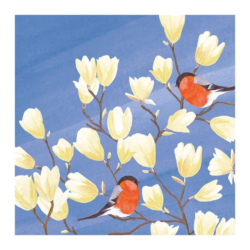 CARTE DE SOUHAITS OISEAUX SUR BRANCHE
