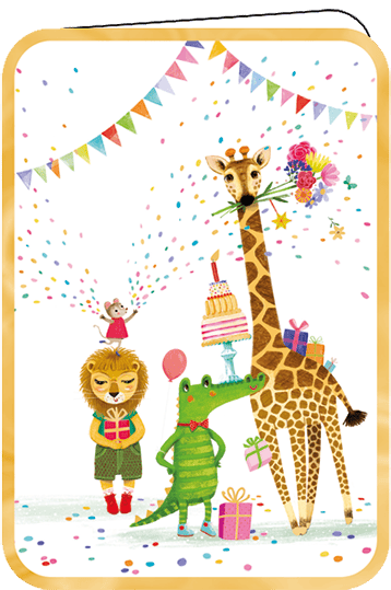 ANIMAL PARTY GREETING CARD