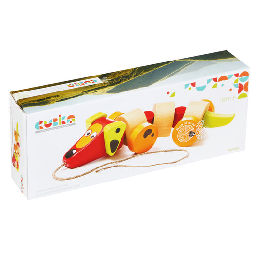 WOODEN PUSH AND PULL SAUSAGE DOG