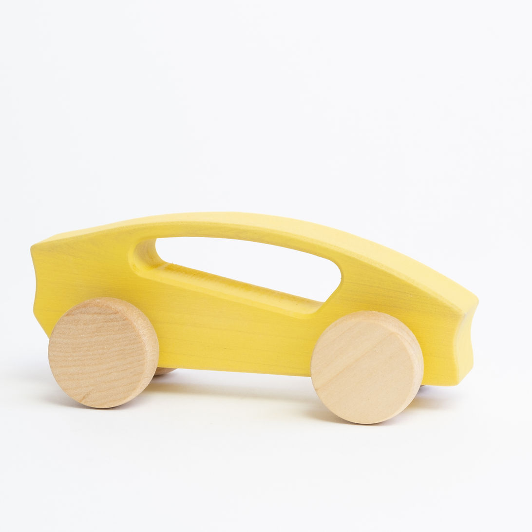 YELLOW WOODEN CAR
