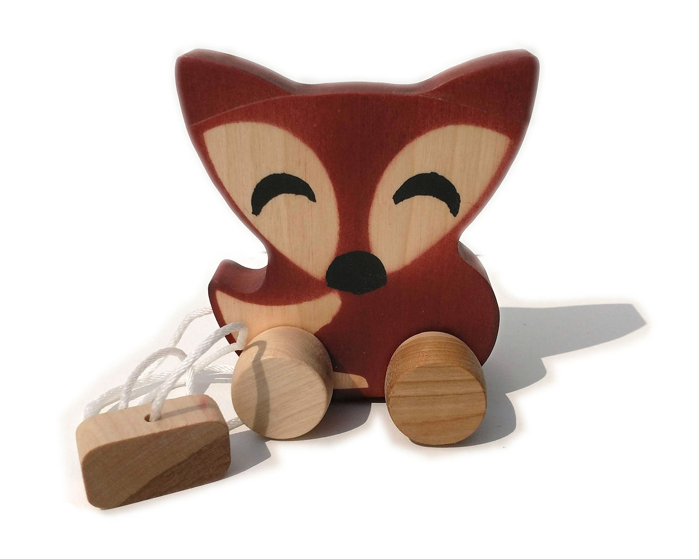 WOODEN PULL-ALONG FOX