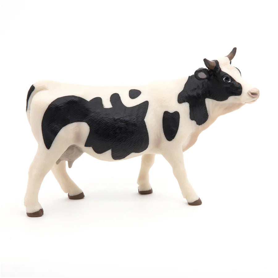 FIGURINE VACHE NOIRE ET BLANCHE