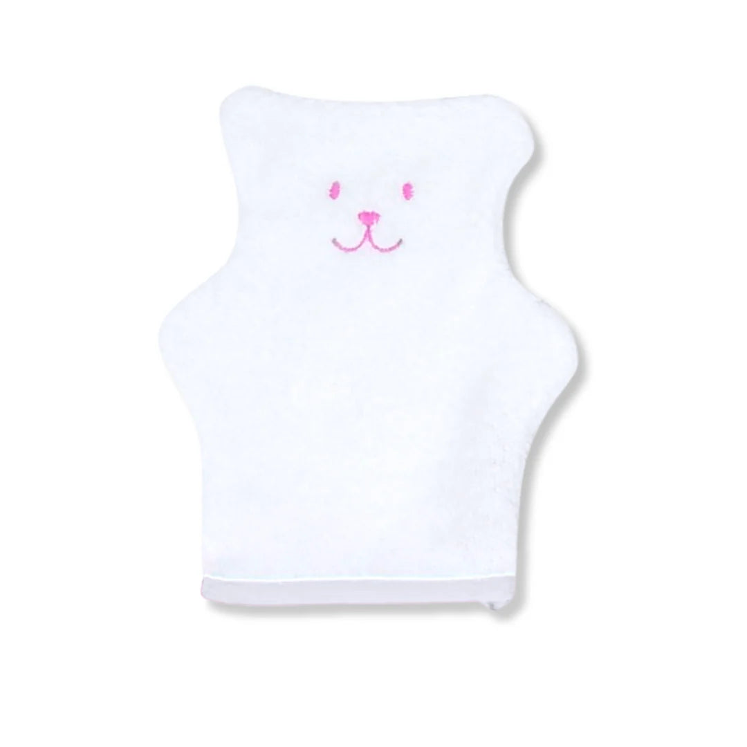 GANT DE TOILETTE OURSON YEUX ROSES