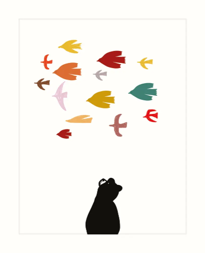 BEAR AND BIRDS GREETING CARD