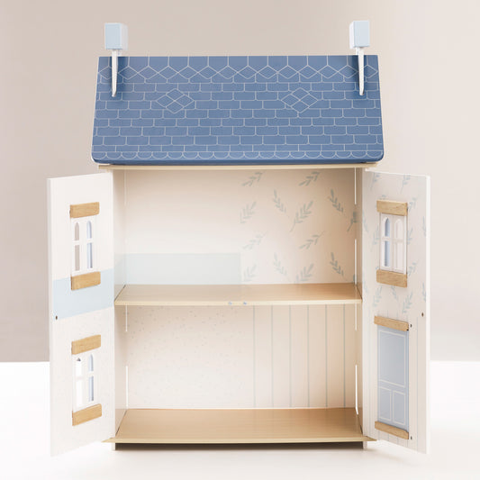 MAISON DE POUPÉES EN BOIS CIEL BLEU