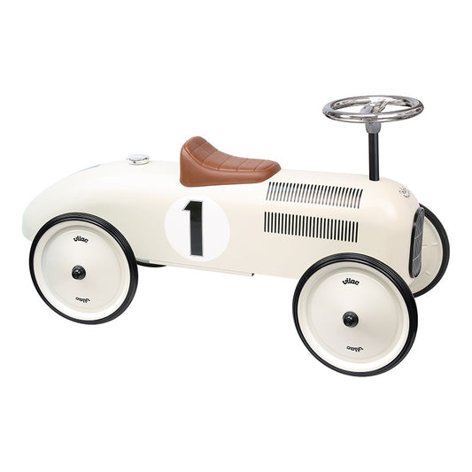 CREAM WHITE VINTAGE RIDE ON CAR