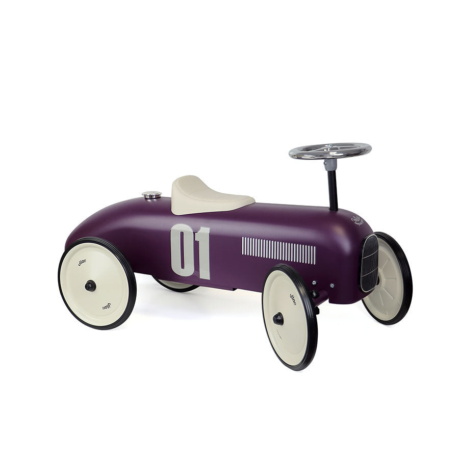VINTAGE AUBERGINE METAL RIDE ON CAR