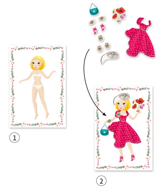 AUTOCOLLANTS ET POUPÉES DE PAPIER "TROP MODE"