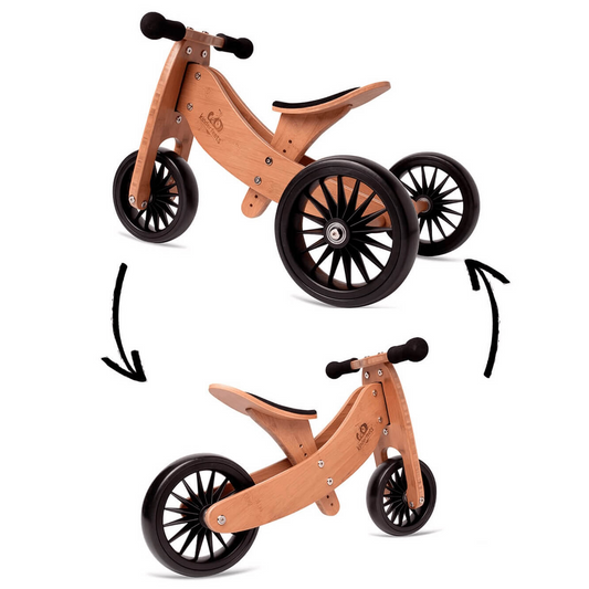 WOODEN TRICYCLE AND EVOLVING BALANCE BIKE