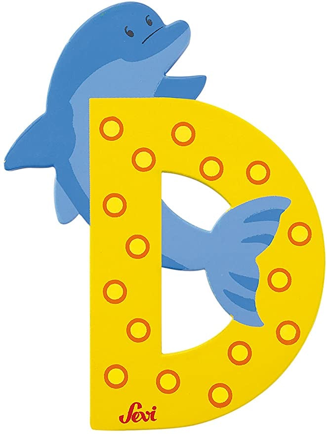 WOODEN LETTER D (DOLPHIN)