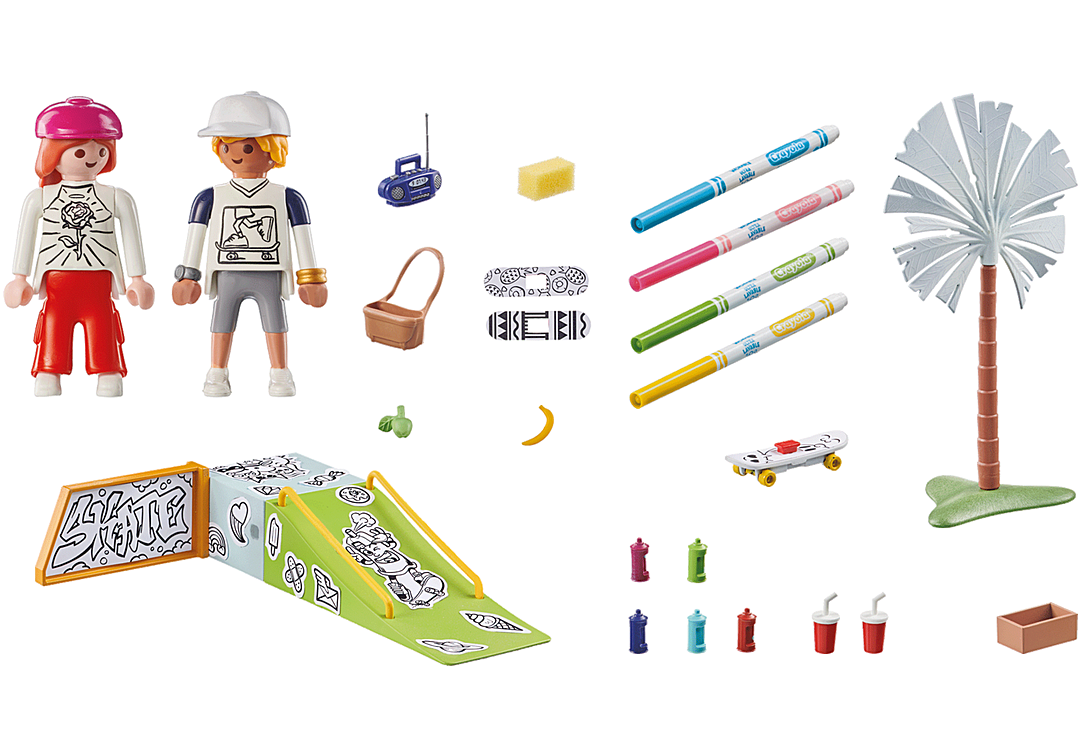 SKATEBOARDERS WITH RAMP "PLAYMOBIL COLOR" 