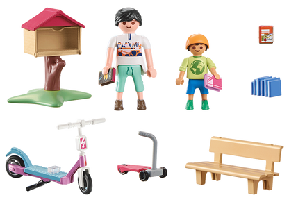 BOÎTE À LIVRES AVEC MAMAN ET ENFANT "MY LIFE"