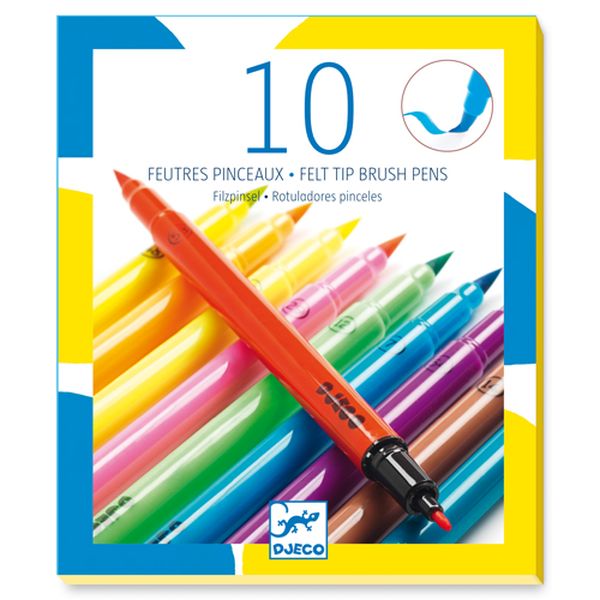 10 FEUTRES PINCEAUX COULEURS POP