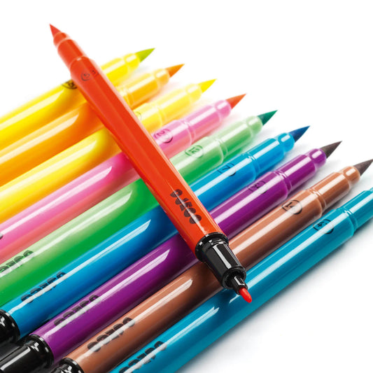 10 POP COLORS BRUSH PENS