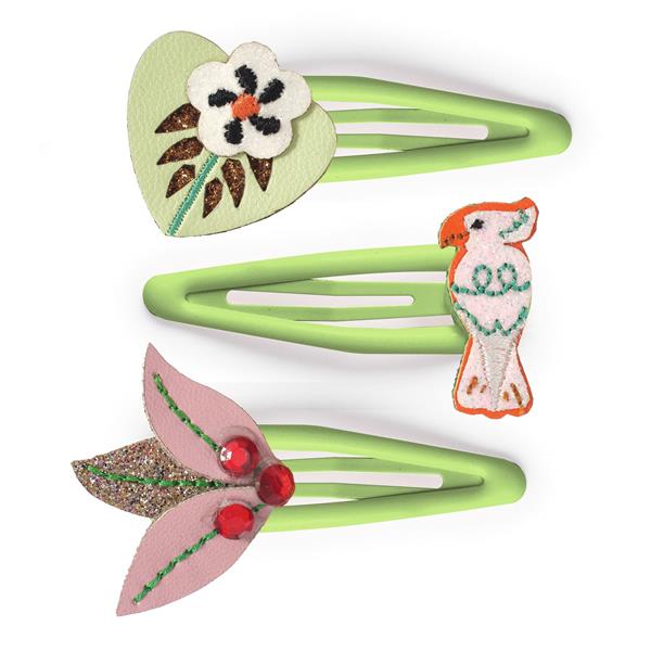 3 "COLOMBA" PLUME HAIR CLIPS
