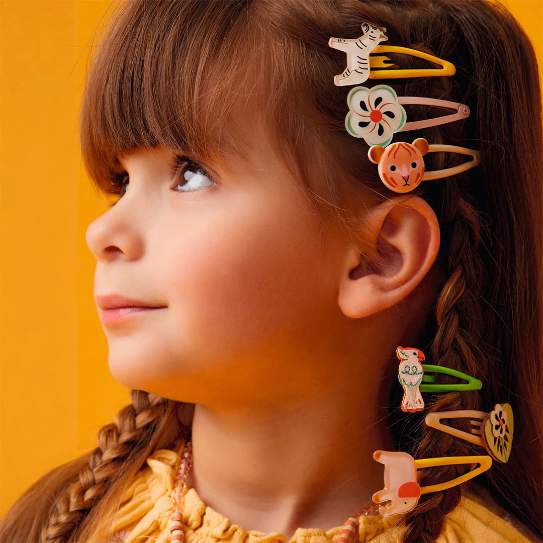 3 "COLOMBA" PLUME HAIR CLIPS