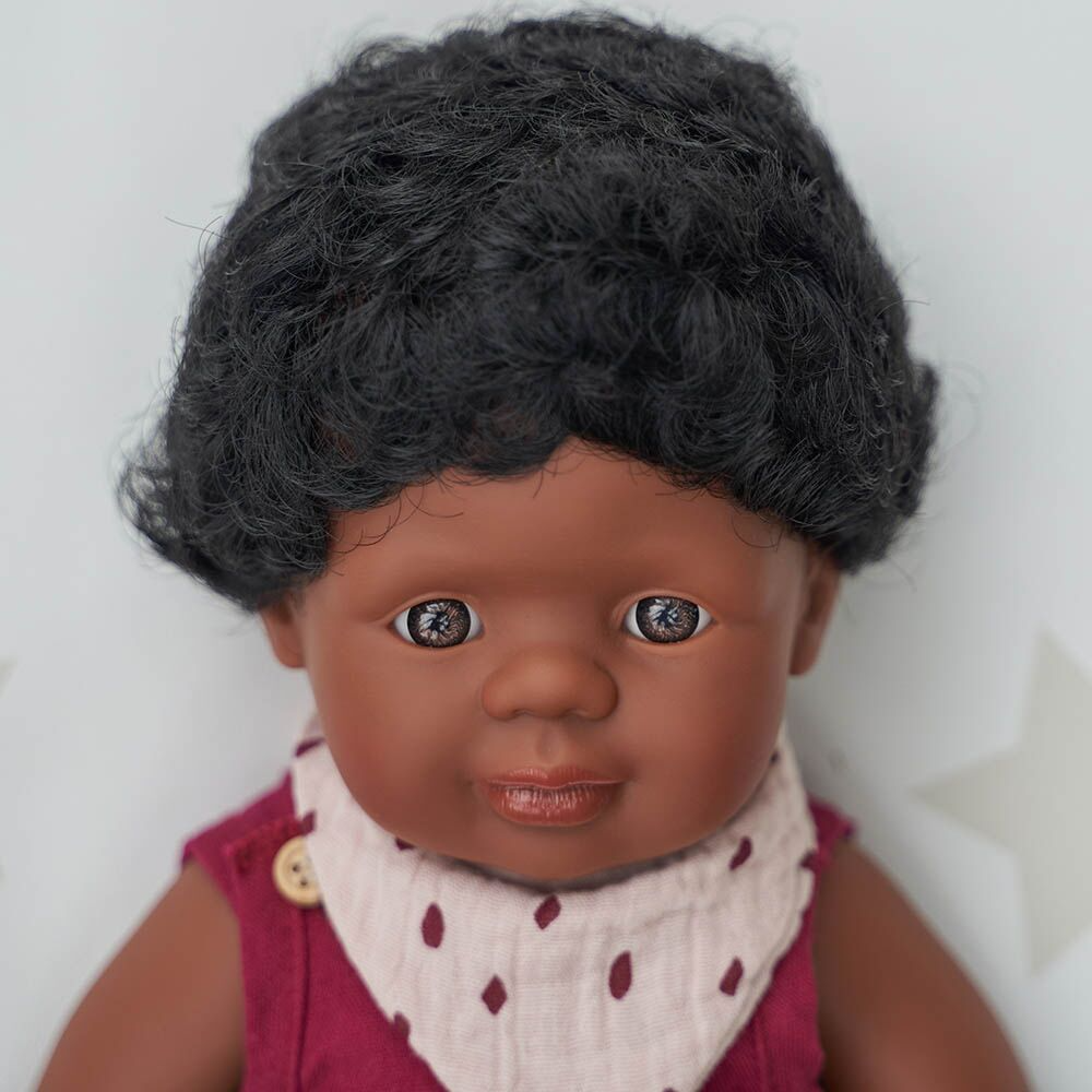 38 CM BOY DOLL WITH BROWN HAIR