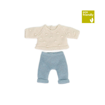 KNITTED PANTS AND SWEATER SET FOR 21 CM DOLL