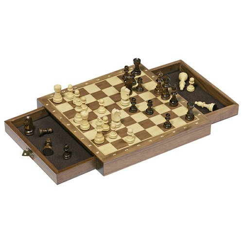 WOODEN MAGNETIC CHESS SET WITH DRAWERS 