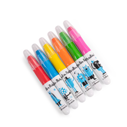 6 MULTI-SURFACE CRAYONS "THE SCHMOUKS"