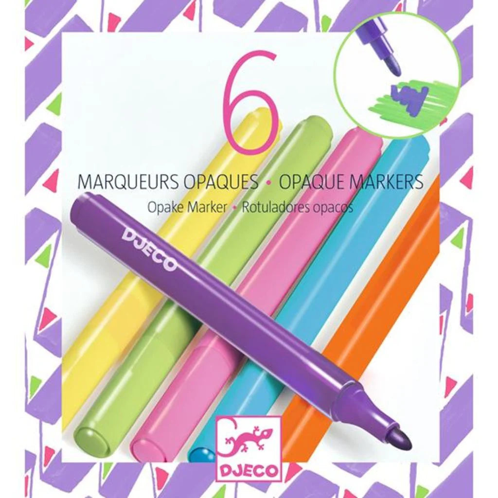 6 MARQUEURS OPAQUES ANNÉES 80