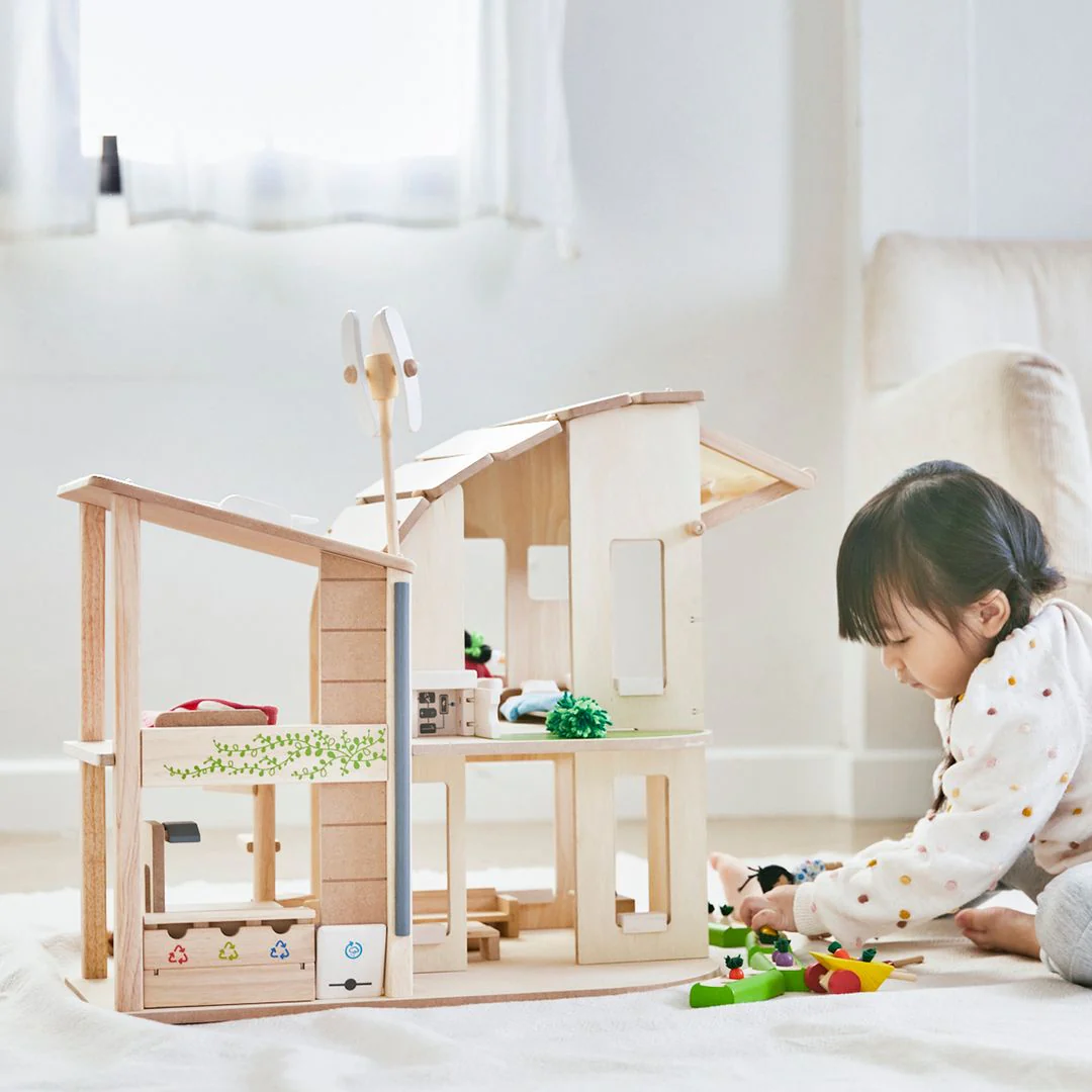 ECO-FRIENDLY WOODEN FURNISHED DOLLHOUSE