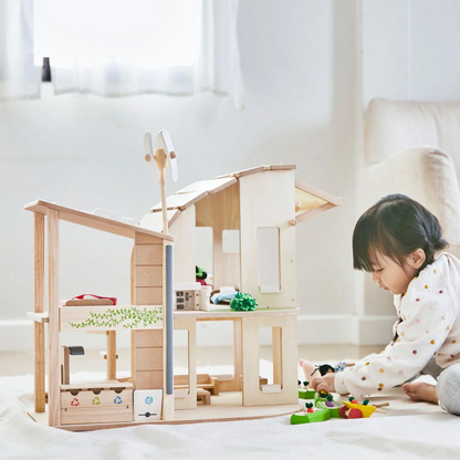 ECO-FRIENDLY WOODEN FURNISHED DOLLHOUSE