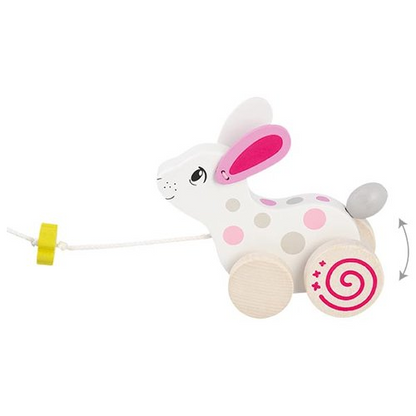 WOODEN PULL-AROUND RABBIT 