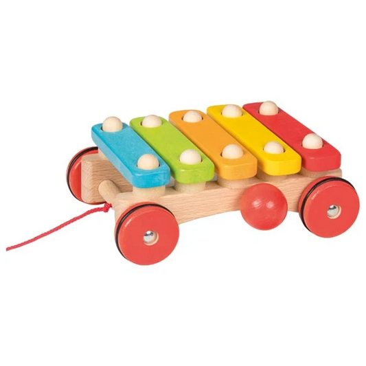 WOODEN PULL-ALONG XYLOPHONE