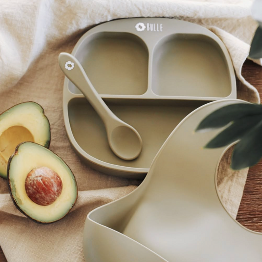 3-PIECE "PETIT GLUTON" SAGE DISHWARE SET