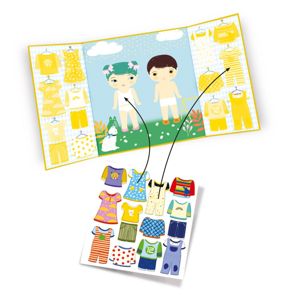Repositionable stickers for little ones "Clothes" 