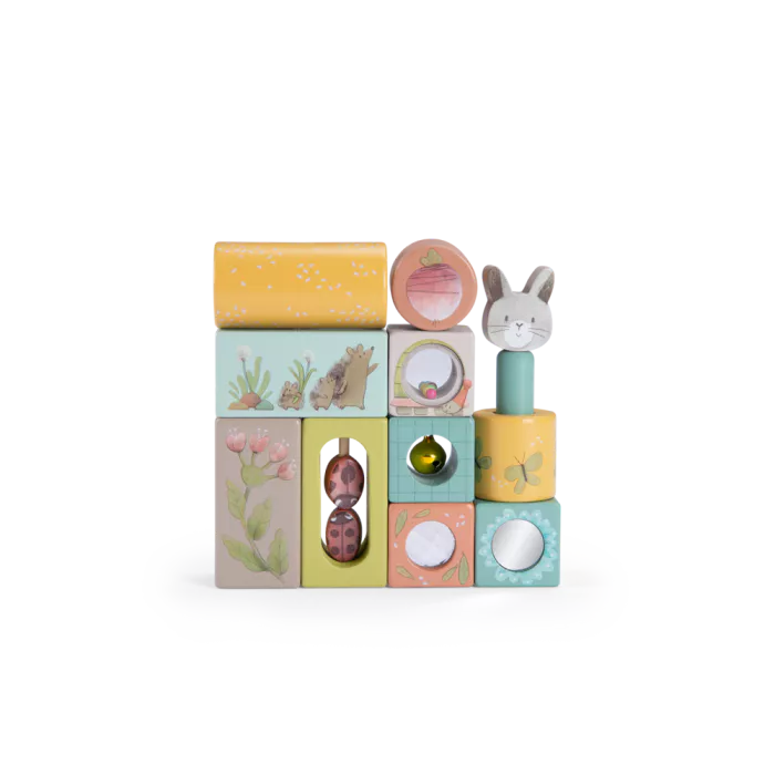 "TROIS PETITS LAPINS" WOODEN ACTIVITY CUBES