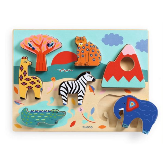 WOODEN PUZZLE "SAVANA STORY" 7 PCS