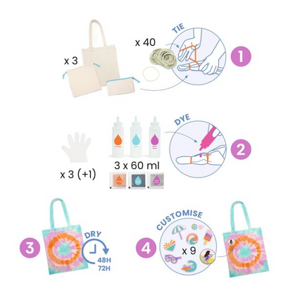ACCESSOIRES TIE-DYE À CRÉER DIY "SUNSHINE CAMP"
