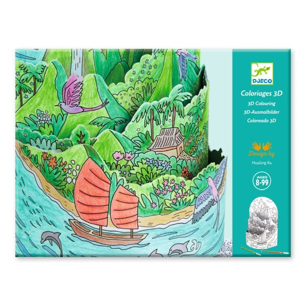 3D COLORING PAGE "AT THE TOP OF MY ISLAND"