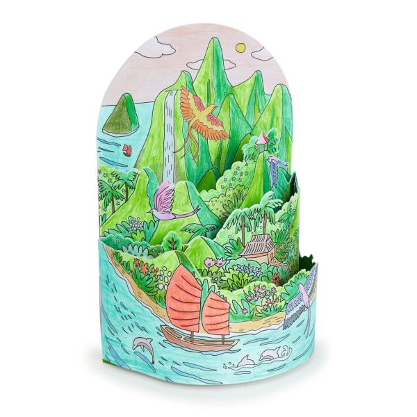 3D COLORING PAGE "AT THE TOP OF MY ISLAND"